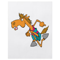 funny horse racer running horse cartoon flyer