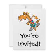 funny horse racer running horse cartoon announcement