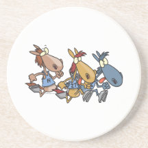 funny horse racing cartoon coasters