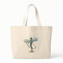 funny hula hoop dragonfly tote bags