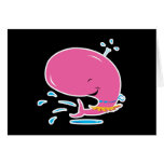 funny hula pink whale cards