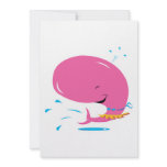 funny hula pink whale invitations