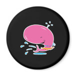 funny hula pink whale magnets