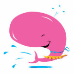 funny hula pink whale photo sculptures