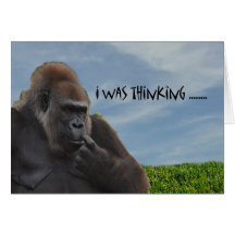 Funny Humourous Ape Gorilla Getting Old Cards