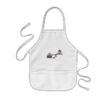 funny hungry computer chomping foot monster apron