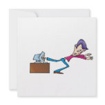 funny hungry computer chomping foot monster invitations