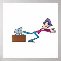 funny hungry computer chomping foot monster print