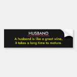 Funny Husband Wine Bumper Sticker bumper stickers