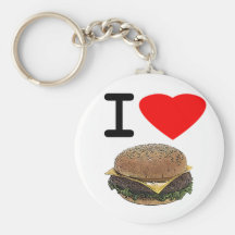 Funny I Love Cheeseburgers Keychain