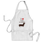 Funny I Love Tiny Wiener Dachshund aprons