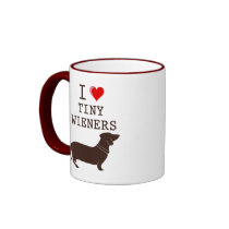 Funny I Love Tiny Wiener Dachshund Coffee Mugs