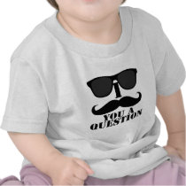 Funny I Moustache You A Question Black Sunglasses Tee Shirts