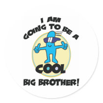 Funny I'm Going To Be A Big Brother Round Sticker