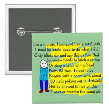 Funny "I'm Sorry" Cards and Key Chains Pins