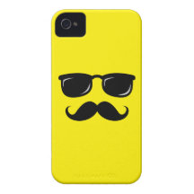 Funny incognito smiley moustache trendy hipster Case-Mate iPhone 4 cases