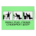 Funny Irish pub crawl Greeting Card