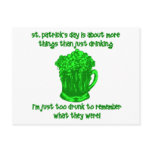 Funny Irish St Patricks Drinking postcards