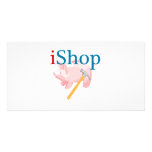 Funny iShop With Piggybank and Hammer photo cards