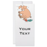 funny junk food stuffed pig with tummy belly ache rack cards