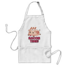 Funny Kawaii Pig Bacon Time Aprons