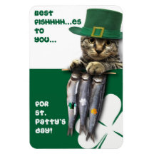 Funny Kitten. St. Patrick's Day Fun Magnet