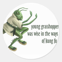 Funny Kung Fu Grasshopper Stickers