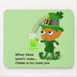 Funny Leprechaun Beer Mousepad