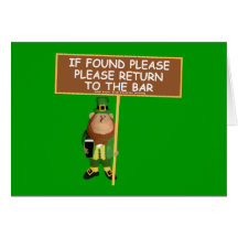 Funny leprechaun greeting card