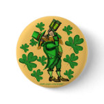 Funny leprechaun St. Patrick's day button