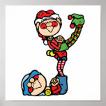 funny little christmas elves posters