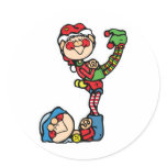 funny little christmas elves stickers