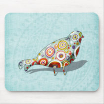 Funny Little Whimsical  Bird Mouse Mats