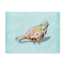 Funny Little Whimsical  Bird Postcards