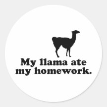 Funny Llama Round Sticker