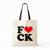 Funny Love Heart Offensive Humour Canvas Bags