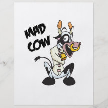 funny mad cow flyer design