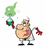 Funny Mad Scientist Holding Green Potion photo sculptures