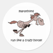 Funny marathon round sticker