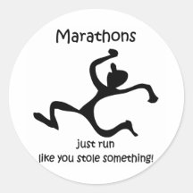 Funny marathon round stickers
