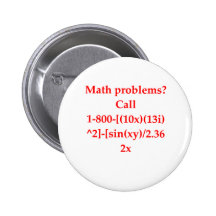funny math joke pinback button