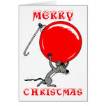 Funny Merry Christmas Mouse Cartoon Greeting Card