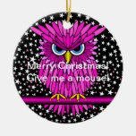 funny Merry Christmas owl Christmas Tree Ornaments