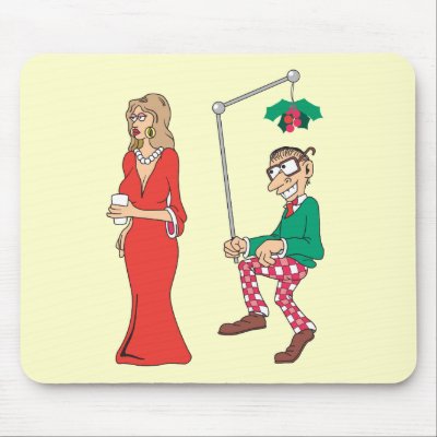 Funny Mistletoe Stalker Mouse Mat by giftgasms