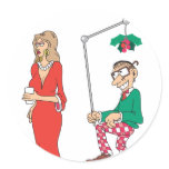 Funny Mistletoe Stalker stickers