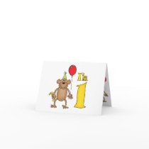 Funny Monkey 1st Birthday Cards