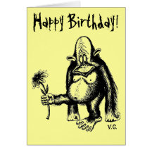 Funny monkey birthday card