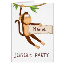 Funny monkey holding Your Text Cards