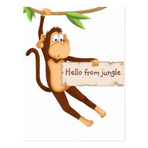 Funny monkey holding Your Text Post Card