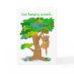 Funny Monkey in a Tree Custom Photo Face Template cards